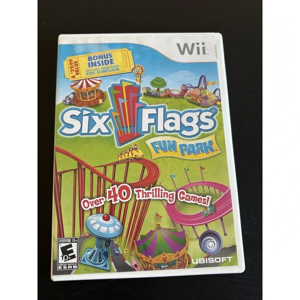 Six Flags Fun Park (Nintendo Wii, 2009) Video Game Complete CIB